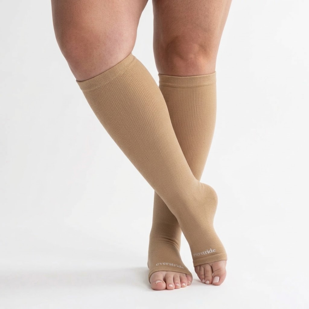 Calcetines de compresión anchos de bambú sin dedos