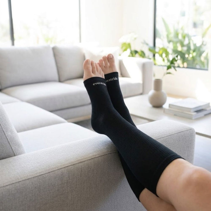 Calcetines de compresión anchos de bambú sin dedos