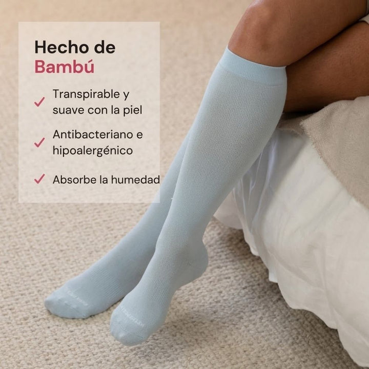 Calcetines de compresión anchos de bambú (colores pastel)