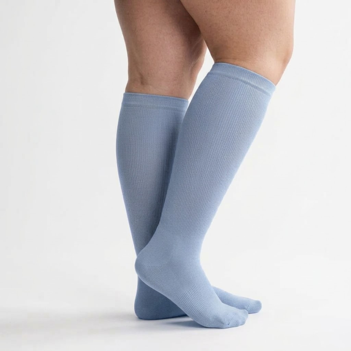 Calcetines de compresión anchos de bambú (colores pastel)