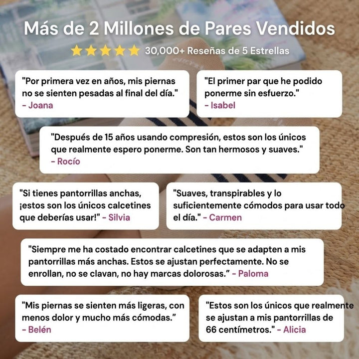 Calcetines de compresión de bambú hasta el tobillo