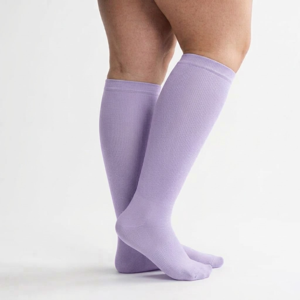 Calcetines de compresión anchos de bambú (colores pastel)