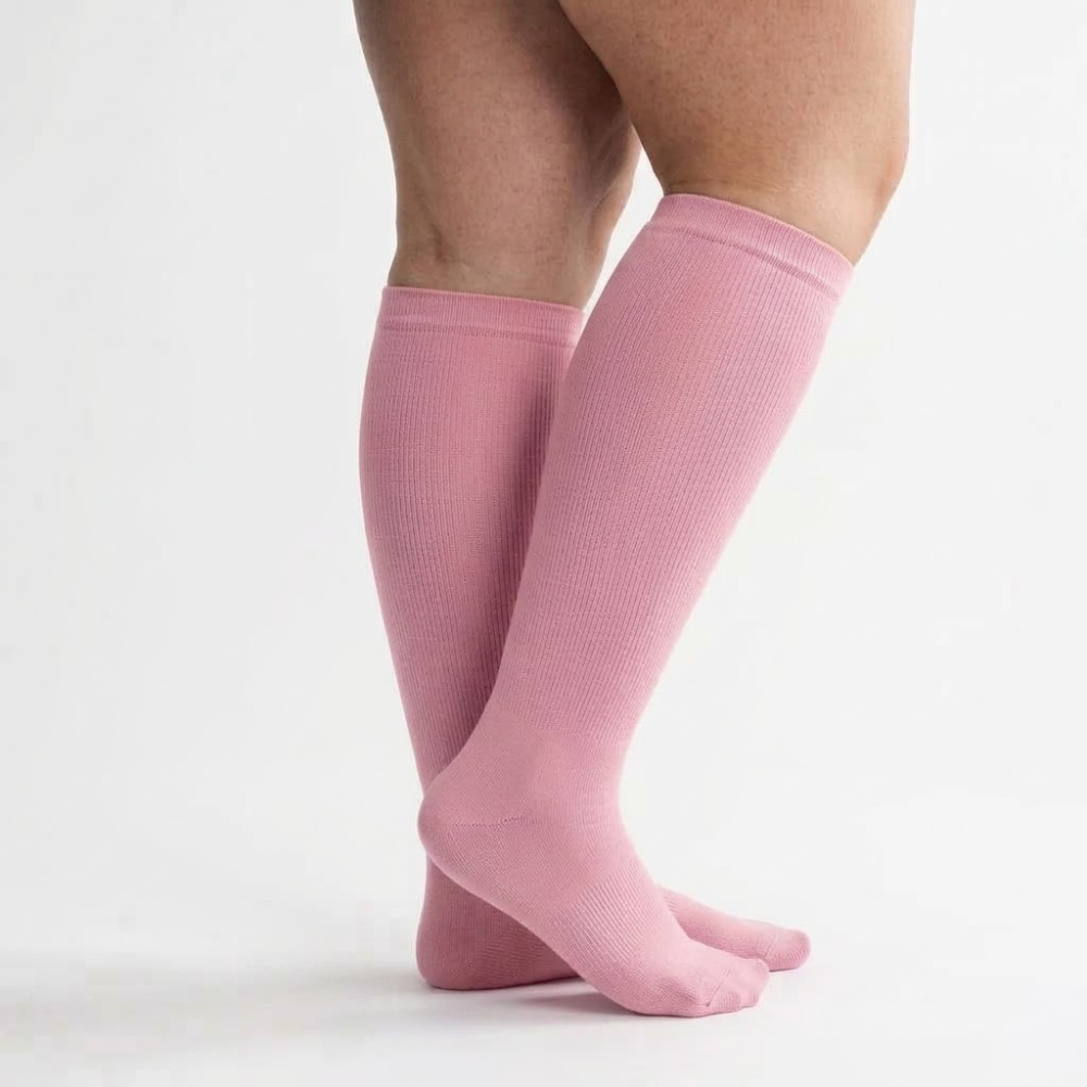 Calcetines de compresión anchos de bambú (colores pastel)