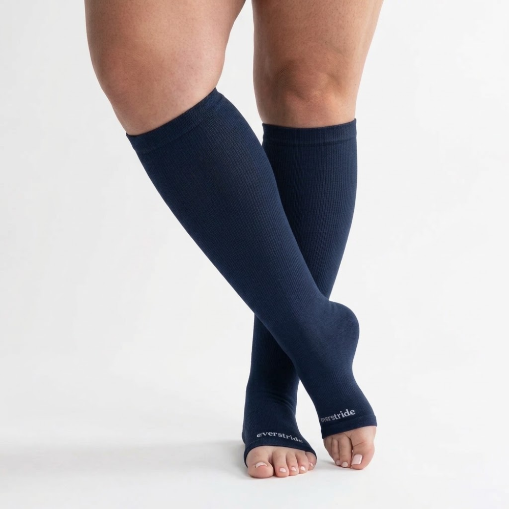 Calcetines de compresión anchos de bambú sin dedos